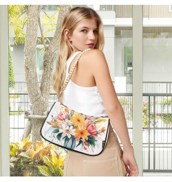 Shoulder Bags for Women Bouquet Of Flowers in A Vase Hobo Tote Handbag Small Clutch Purse with Zipper Closure $18.28 Shoulder...