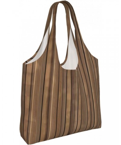 Solid Wood Pattern Extra Large Capacity Shoulder Canvas Bag For Shopping Travel Daily Use $14.80 Totes