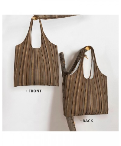 Solid Wood Pattern Extra Large Capacity Shoulder Canvas Bag For Shopping Travel Daily Use $14.80 Totes