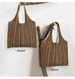 Solid Wood Pattern Extra Large Capacity Shoulder Canvas Bag For Shopping Travel Daily Use $14.80 Totes