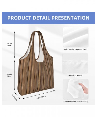 Solid Wood Pattern Extra Large Capacity Shoulder Canvas Bag For Shopping Travel Daily Use $14.80 Totes