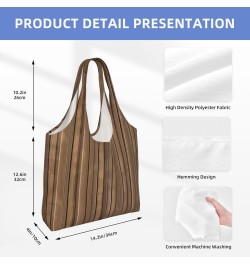 Solid Wood Pattern Extra Large Capacity Shoulder Canvas Bag For Shopping Travel Daily Use $14.80 Totes