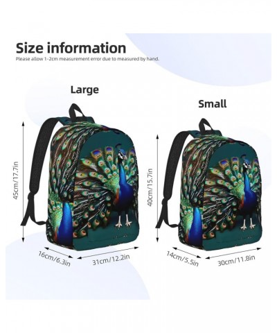 Beautiful Peacock Print Unisex Canvas Bag Canvas Shoulder Pouch Pack Lightweight Backpack For Woman Lady Black Small $18.92 B...