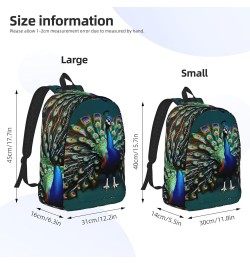 Beautiful Peacock Print Unisex Canvas Bag Canvas Shoulder Pouch Pack Lightweight Backpack For Woman Lady Black Small $18.92 B...