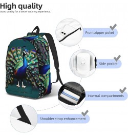 Beautiful Peacock Print Unisex Canvas Bag Canvas Shoulder Pouch Pack Lightweight Backpack For Woman Lady Black Small $18.92 B...