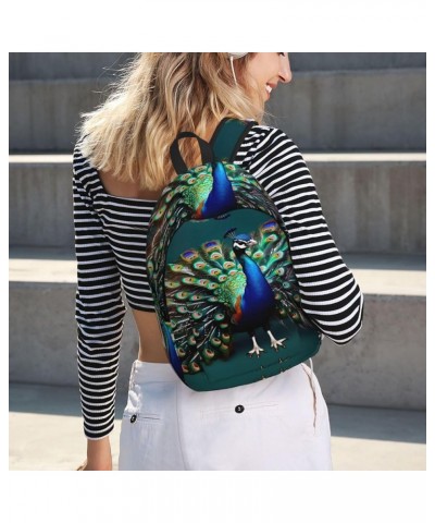 Beautiful Peacock Print Unisex Canvas Bag Canvas Shoulder Pouch Pack Lightweight Backpack For Woman Lady Black Small $18.92 B...