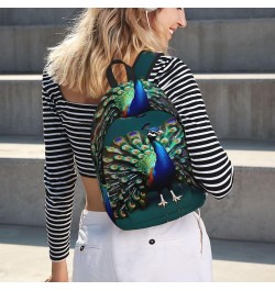 Beautiful Peacock Print Unisex Canvas Bag Canvas Shoulder Pouch Pack Lightweight Backpack For Woman Lady Black Small $18.92 B...