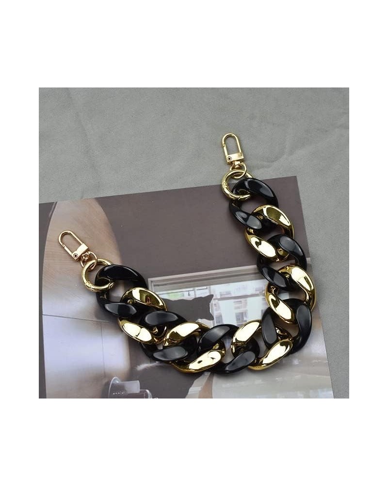 Bag Strap， Top Handle Stripe Chain Phone Case Chains Plastic Lady Handbag Straps Plastic Chain (Color : Shell) Solid Black $1...