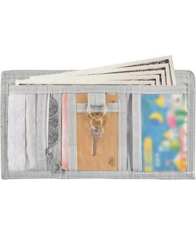 Watercolor Colorful Waves Trifold Wallet Fabric Wallet Small Nylon Wallet Card Wallet with Lanyard $10.19 Wallets