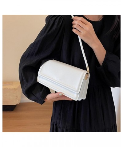 Lady Underarm Bag Retro Leisure Pure Color Handbags Women Shoulder Bag Fashion Purses for Shopping Dating Beige $9.23 Shoulde...