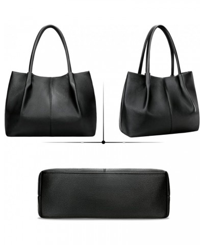 Tote Bag for Women Vegan Leather Shoulder Purse Large Capacity Travel Bag Black $18.47 Totes