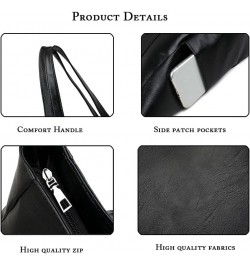 Large Capacity Work Tote Bags for Women's Leather Big Purses and handbags ladies Waterproof Big Shoulder commuter Bag 01-blac...