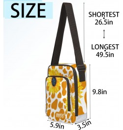 Yellow Cow Print Crossbody Bags Trendy Cross Body Phone Wallet Shoulder Bag Sunflower Cow Sling Bags Small Travel Crossbody B...