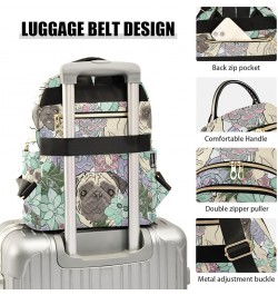 Women Backpack Succulent Pug Dog Anti-Theft Travel Backpack with Luggage Belt Lightweight Handbag Lady Purse Roomy Double Zip...