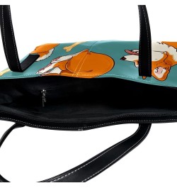 Tote Bag, Vegan Leather Large Tote Bag, Women's Tote Handbags, Corgi Dog Cartoon Animal, Tote Bags Women Pattern 5003 $21.92 ...