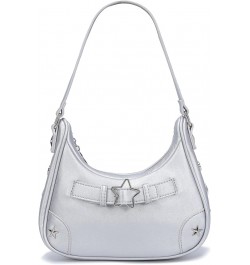 Women's Shoulder Bags Y2k Clutch Purse Leather Hobo Tote Bag A_silver $16.65 Shoulder Bags