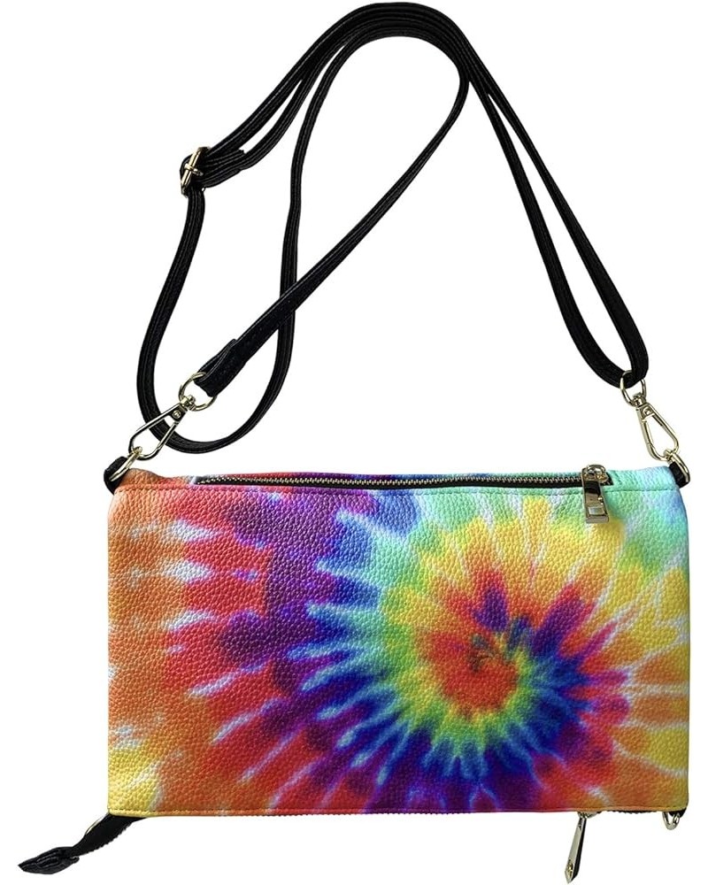 Leather Crossbody Purse for Women Long Over the Shoulder Purses Handbags Tie Dye $16.40 Shoulder Bags