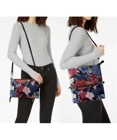 Leather Crossbody Purse for Women Long Over the Shoulder Purses Handbags Tie Dye $16.40 Shoulder Bags