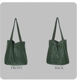 Versatile Large Capacity Shopping Bag Leisure Art Corduroy Simple Retro Women'S Shoulder Bag Darkgreen $8.66 Shoulder Bags