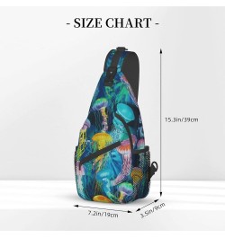 Color Octopus Crossbody Bag Chest Shoulder Bag Small Casual Backpack Suitable For Women Men Hiking Colored Jellyfish $19.81 C...