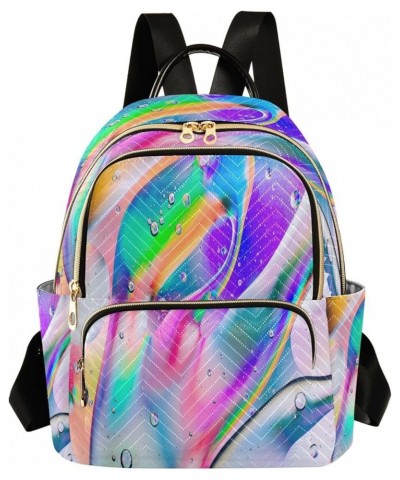 Backpack Purse for Women Colorful Macro Oil Drops Casual Shoulder Bag Small Backpack M Medium $13.52 Backpacks