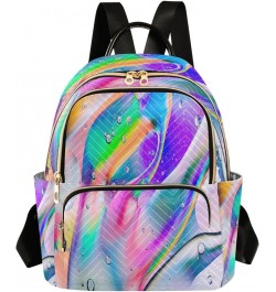 Backpack Purse for Women Colorful Macro Oil Drops Casual Shoulder Bag Small Backpack M Medium $13.52 Backpacks