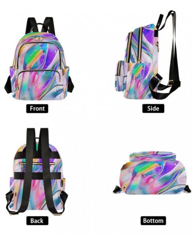 Backpack Purse for Women Colorful Macro Oil Drops Casual Shoulder Bag Small Backpack M Medium $13.52 Backpacks