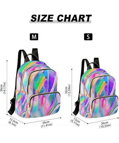 Backpack Purse for Women Colorful Macro Oil Drops Casual Shoulder Bag Small Backpack M Medium $13.52 Backpacks