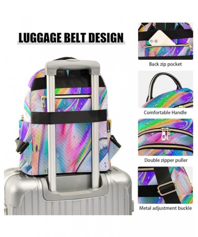 Backpack Purse for Women Colorful Macro Oil Drops Casual Shoulder Bag Small Backpack M Medium $13.52 Backpacks