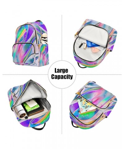 Backpack Purse for Women Colorful Macro Oil Drops Casual Shoulder Bag Small Backpack M Medium $13.52 Backpacks