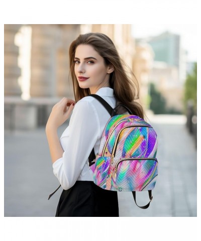 Backpack Purse for Women Colorful Macro Oil Drops Casual Shoulder Bag Small Backpack M Medium $13.52 Backpacks