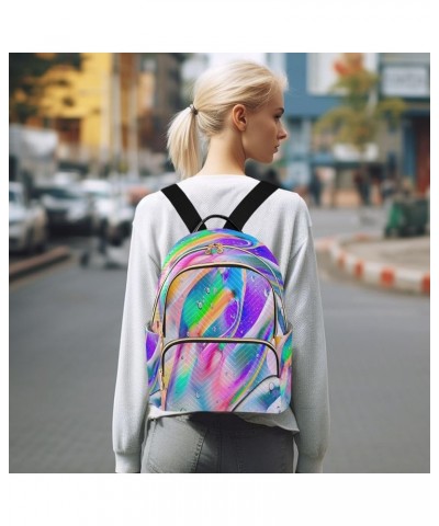 Backpack Purse for Women Colorful Macro Oil Drops Casual Shoulder Bag Small Backpack M Medium $13.52 Backpacks