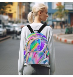 Backpack Purse for Women Colorful Macro Oil Drops Casual Shoulder Bag Small Backpack M Medium $13.52 Backpacks