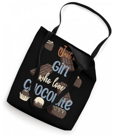 Just A Girl Who Loves Chocolate Funny Retro Chocolate Lovers Tote Bag 16 inches $11.37 Totes