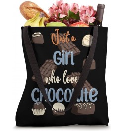 Just A Girl Who Loves Chocolate Funny Retro Chocolate Lovers Tote Bag 16 inches $11.37 Totes