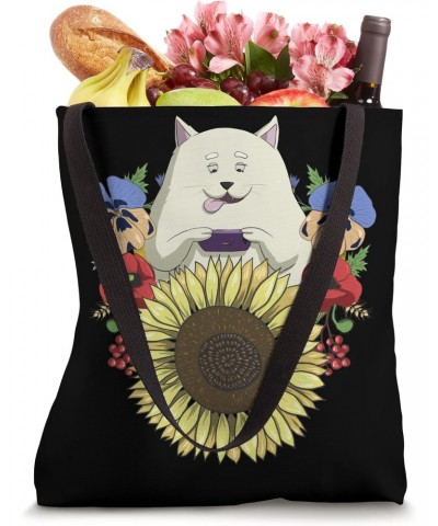 Funny Floral Cat Kawaii Anime Sunflower Cat Lover Blogger Tote Bag $12.66 Totes