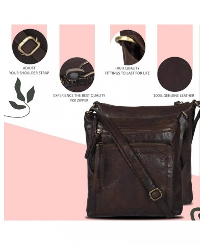 Leather Crossbody Bags for Women - Women's Handbags Bag Adjustable Shoulder purse Brown-8 $19.80 Crossbody Bags