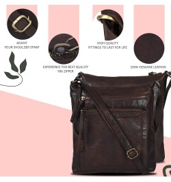 Leather Crossbody Bags for Women - Women's Handbags Bag Adjustable Shoulder purse Brown-8 $19.80 Crossbody Bags