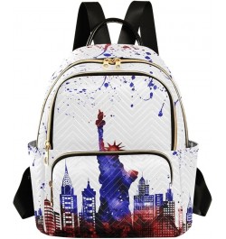 4th of July Women Backpack New York City Statue Liberty Watercolor Anti-Theft Travel Backpack Lightweight Handbag Roomy Weeke...