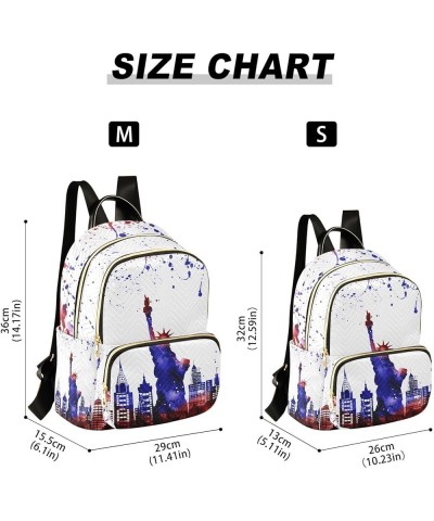 4th of July Women Backpack New York City Statue Liberty Watercolor Anti-Theft Travel Backpack Lightweight Handbag Roomy Weeke...