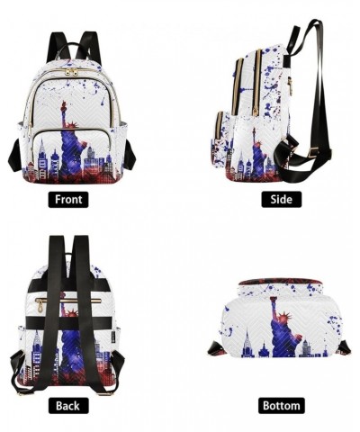 4th of July Women Backpack New York City Statue Liberty Watercolor Anti-Theft Travel Backpack Lightweight Handbag Roomy Weeke...