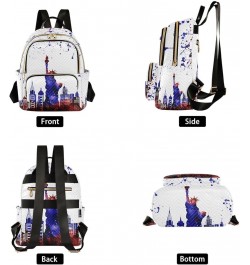 4th of July Women Backpack New York City Statue Liberty Watercolor Anti-Theft Travel Backpack Lightweight Handbag Roomy Weeke...