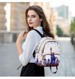 4th of July Women Backpack New York City Statue Liberty Watercolor Anti-Theft Travel Backpack Lightweight Handbag Roomy Weeke...