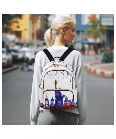 4th of July Women Backpack New York City Statue Liberty Watercolor Anti-Theft Travel Backpack Lightweight Handbag Roomy Weeke...