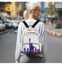 4th of July Women Backpack New York City Statue Liberty Watercolor Anti-Theft Travel Backpack Lightweight Handbag Roomy Weeke...