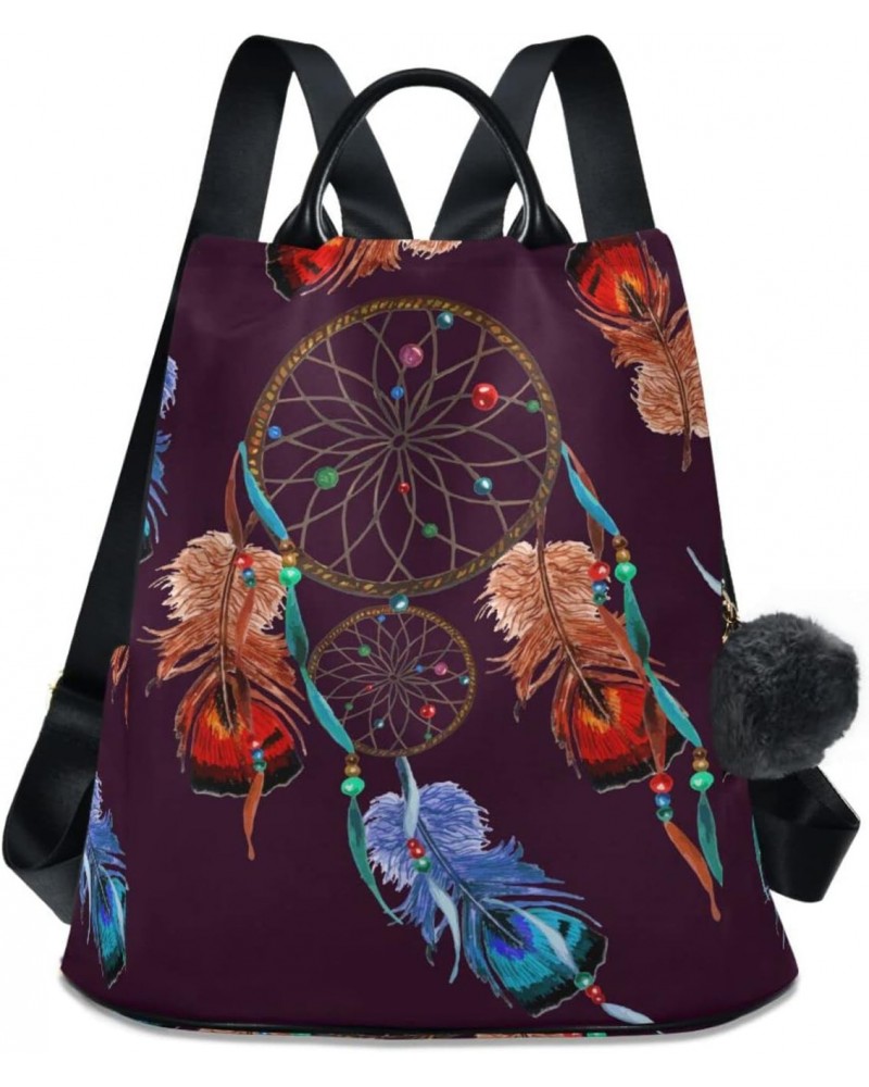 Colorful Boho Dreamcatcher Backpack Purse for Women Travel Bag Anti Theft Back Pack Fashion Shoulder Bag with Adjustable Stra...