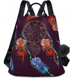 Colorful Boho Dreamcatcher Backpack Purse for Women Travel Bag Anti Theft Back Pack Fashion Shoulder Bag with Adjustable Stra...