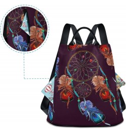 Colorful Boho Dreamcatcher Backpack Purse for Women Travel Bag Anti Theft Back Pack Fashion Shoulder Bag with Adjustable Stra...