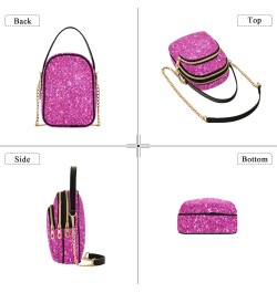 Cell Phone Purse Glitter Love Pink Crossbody Handbag Durable Shoulder Bag Sturdy Travel Pouch Compact Chic Bag for Women Girl...