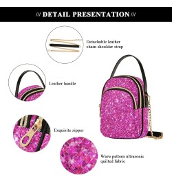 Cell Phone Purse Glitter Love Pink Crossbody Handbag Durable Shoulder Bag Sturdy Travel Pouch Compact Chic Bag for Women Girl...